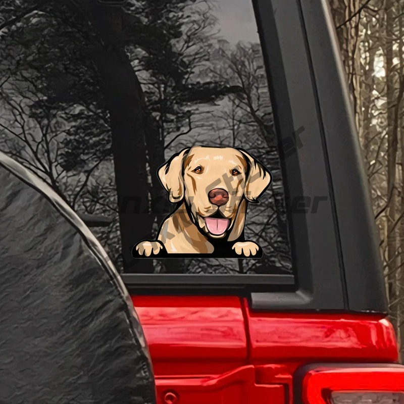 Yellow Laptop Accessories - Labrador Retriever Peeker Araba Aksesuarları Sarı