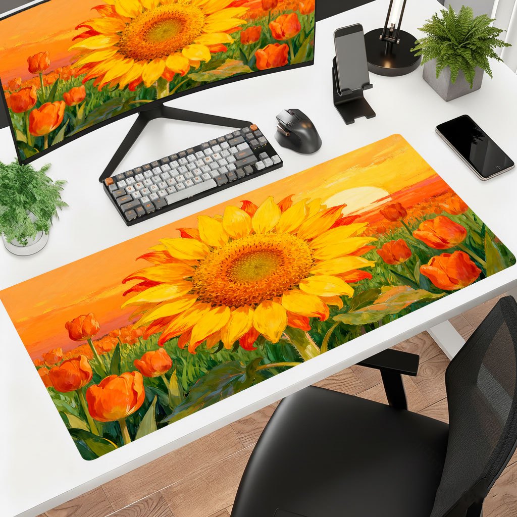 Yellow Laptop Accessories - Marka Sarı Ayçiçeği Mouse Pad, Ofis