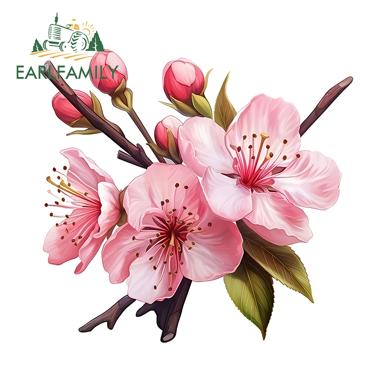 Laptop Accessories Pink - EARLFAMILY Pembe Sakura Sanatsal Araba Çıkartmaları