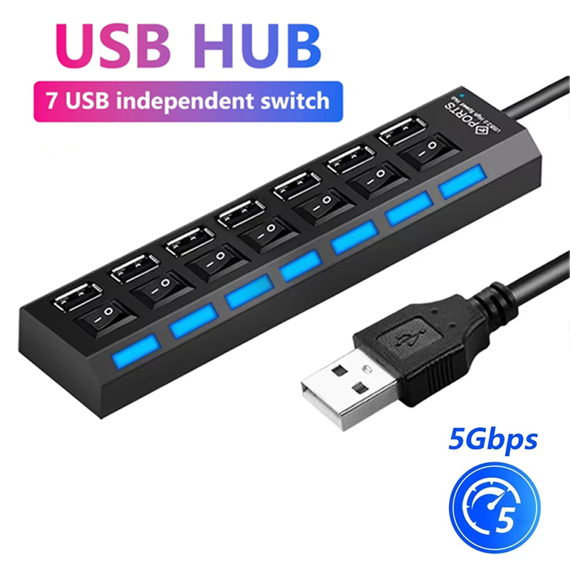 7 Port USB 2.0 Hub Splitter Di - Laptop Accessories Parts incelemesi ve fiyatı